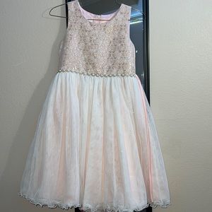 Pink and white little girls dress